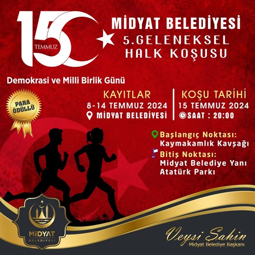Midyat Belediyesi 15 Temmuz 2024 Halk Koşusu